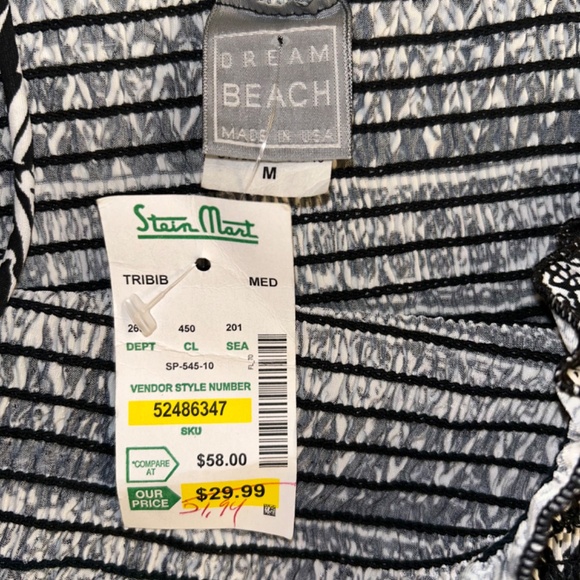 Aztec Black and White Strapless Dress, Size M, NWT - Picture 3 of 5